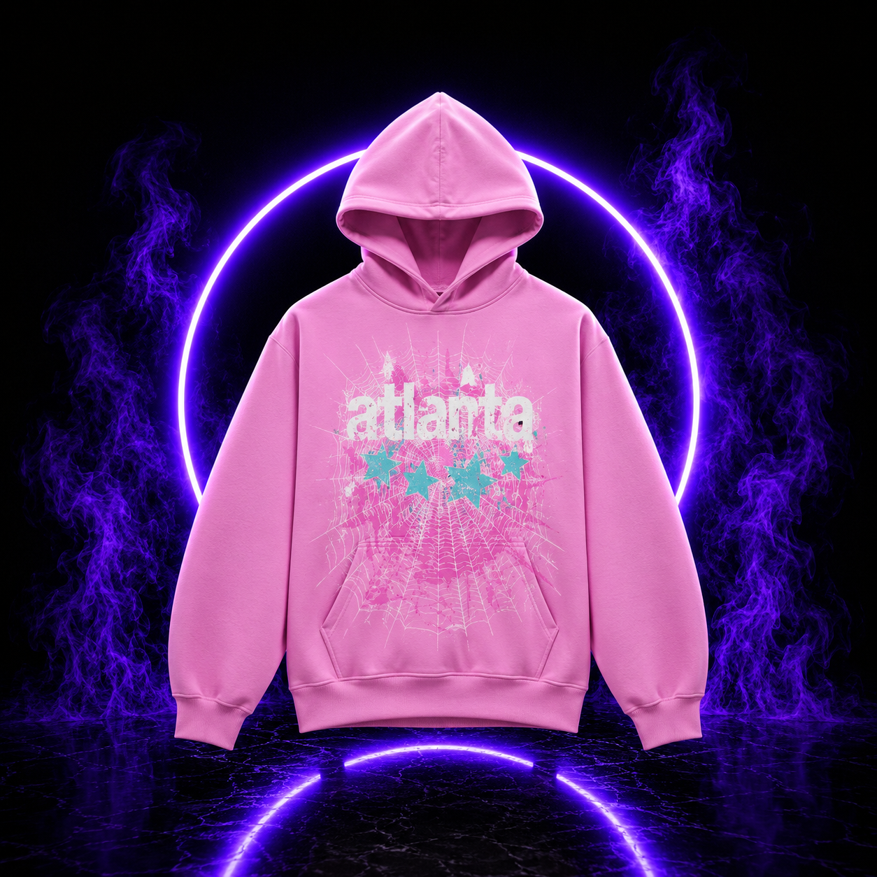 Pink Atlanta Web Hoodie