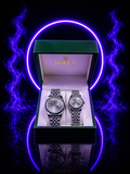 Platinum Crown His & Her Timepiece Set