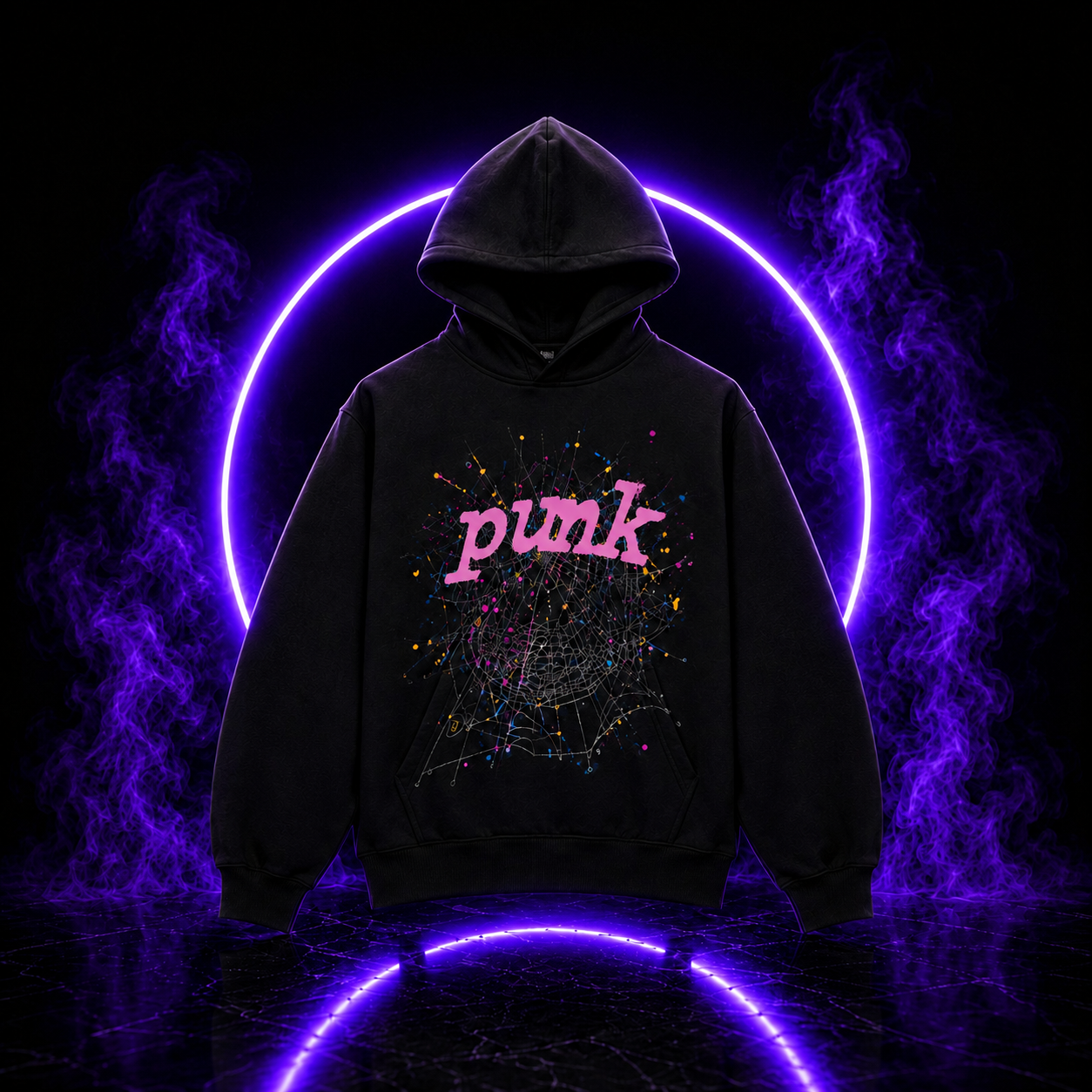 Black Punk V2 Web Hoodie